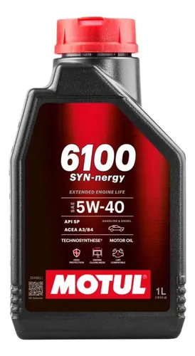 ÓLEO LUBRIFICANTE MOTOR 5W40 SINTÉTICO MOTUL 6100 API SP